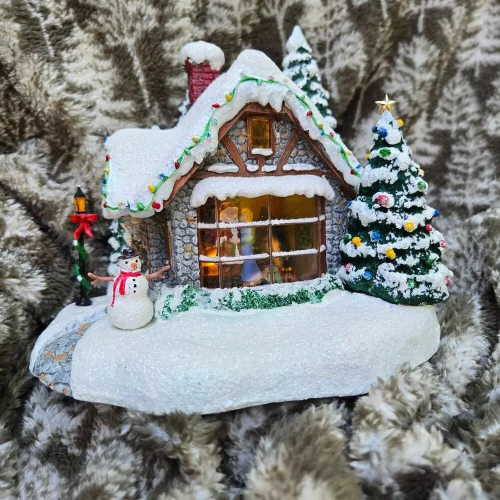 Thomas Kinkade Stillwater Cottage 2005 lights mini Christmas Village pc